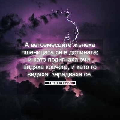 Picture 05 - 1 Царе 6:13 BULG - А ветсемесците жънеха - Bible Verse Picture