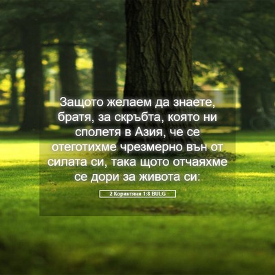 Picture 05 - 2 Коринтяни 1:8 BULG - Защото желаем да знаете, - Bible Verse Picture