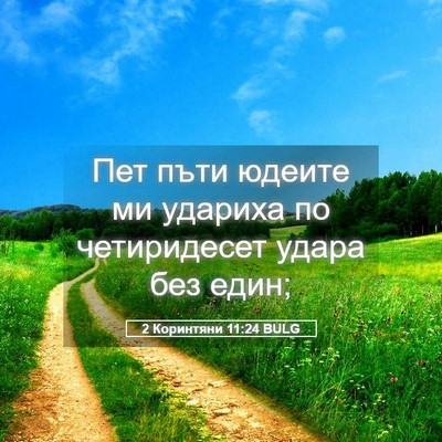 Picture 05 - 2 Коринтяни 11:24 BULG - Пет пъти юдеите ми удариха - Bible Verse Picture