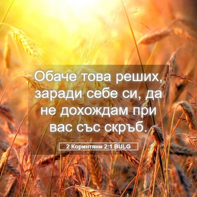 Picture 05 - 2 Коринтяни 2:1 BULG - Обаче това реших, заради - Bible Verse Picture