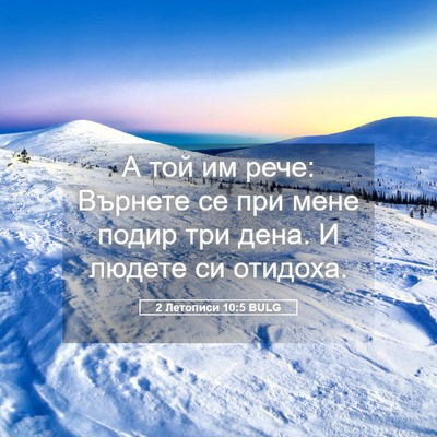 Picture 05 - 2 Летописи 10:5 BULG - А той им рече: Върнете се - Bible Verse Picture
