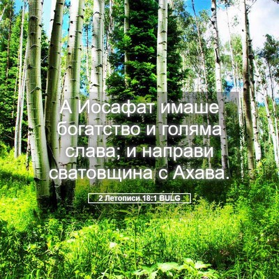 Picture 05 - 2 Летописи 18:1 BULG - А Иосафат имаше богатство - Bible Verse Picture