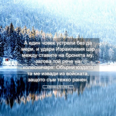 Picture 05 - 2 Летописи 18:33 BULG - А един човек устрели без да - Bible Verse Picture