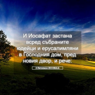 Picture 05 - 2 Летописи 20:5 BULG - И Иосафат застана всред - Bible Verse Picture