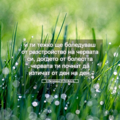 Picture 05 - 2 Летописи 21:15 BULG - и ти тежко ще боледуваш от - Bible Verse Picture