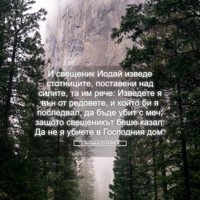 Picture 05 - 2 Летописи 23:14 BULG - И свещеник Иодай изведе - Bible Verse Picture