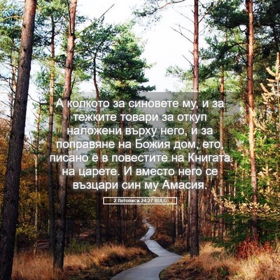 Picture 05 - 2 Летописи 24:27 BULG - А колкото за синовете му, и - Bible Verse Picture