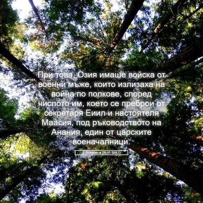 Picture 05 - 2 Летописи 26:11 BULG - При това, Озия имаше войска - Bible Verse Picture