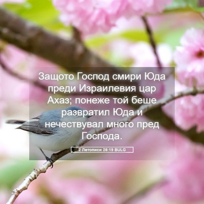 Picture 05 - 2 Летописи 28:19 BULG - Защото Господ смири Юда - Bible Verse Picture