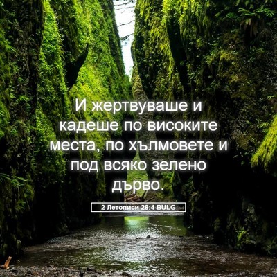 Picture 05 - 2 Летописи 28:4 BULG - И жертвуваше и кадеше по - Bible Verse Picture