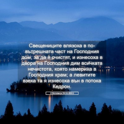 Picture 05 - 2 Летописи 29:16 BULG - Свещениците влязоха в - Bible Verse Picture