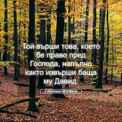 Picture 05 - 2 Летописи 29:2 BULG - Той върши това, което бе - Bible Verse Picture
