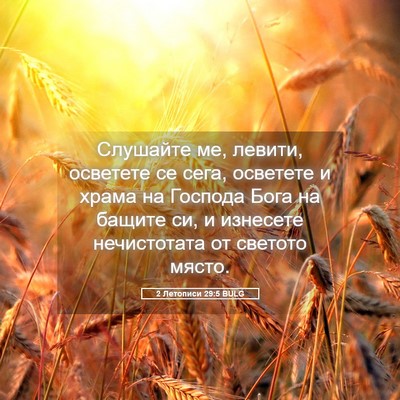 Picture 05 - 2 Летописи 29:5 BULG - Слушайте ме, левити, - Bible Verse Picture