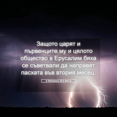 Picture 05 - 2 Летописи 30:2 BULG - Защото царят и първенците - Bible Verse Picture
