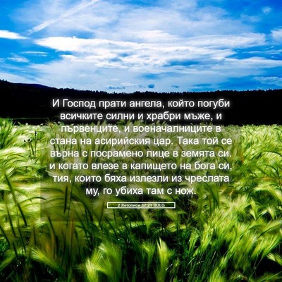 Picture 05 - 2 Летописи 32:21 BULG - И Господ прати ангела, - Bible Verse Picture