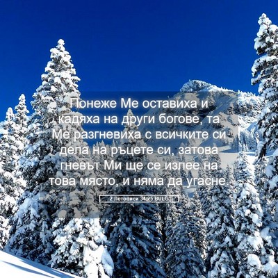Picture 05 - 2 Летописи 34:25 BULG - Понеже Ме оставиха и - Bible Verse Picture