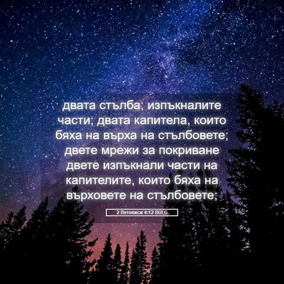 Picture 05 - 2 Летописи 4:12 BULG - двата стълба; изпъкналите - Bible Verse Picture