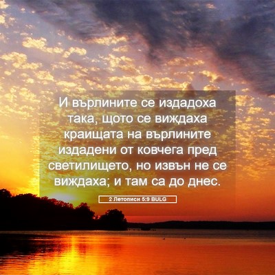 Picture 05 - 2 Летописи 5:9 BULG - И върлините се издадоха - Bible Verse Picture