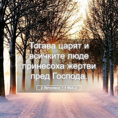 Picture 05 - 2 Летописи 7:4 BULG - Тогава царят и всичките - Bible Verse Picture