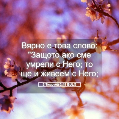 Picture 05 - 2 Тимотей 2:11 BULG - Вярно е това слово: 