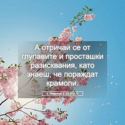 Picture 05 - 2 Тимотей 2:23 BULG - А отричай се от глупавите и - Bible Verse Picture