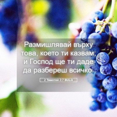 Picture 05 - 2 Тимотей 2:7 BULG - Размишлявай върху това, - Bible Verse Picture