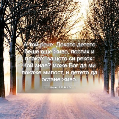 Picture 05 - 2 Царе 12:22 BULG - А той рече: Докато детето - Bible Verse Picture