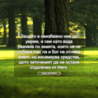 Picture 05 - 2 Царе 14:14 BULG - Защото е неизбежно ние да - Bible Verse Picture