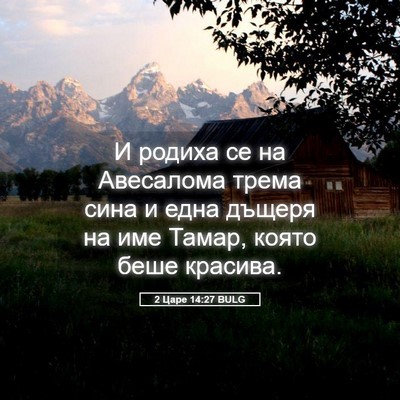 Picture 05 - 2 Царе 14:27 BULG - И родиха се на Авесалома - Bible Verse Picture