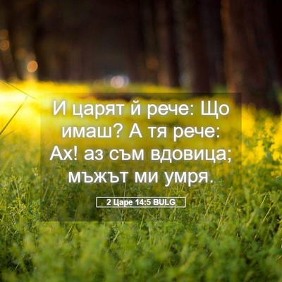 Picture 05 - 2 Царе 14:5 BULG - И царят й рече: Що имаш? А тя - Bible Verse Picture