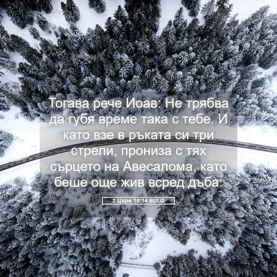 Picture 05 - 2 Царе 18:14 BULG - Тогава рече Иоав: Не трябва - Bible Verse Picture
