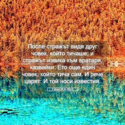 Picture 05 - 2 Царе 18:26 BULG - После стражът видя друг - Bible Verse Picture