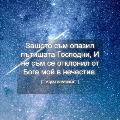 Picture 05 - 2 Царе 22:22 BULG - Защото съм опазил пътищата - Bible Verse Picture