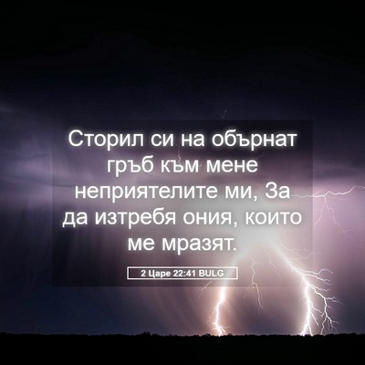 Picture 05 - 2 Царе 22:41 BULG - Сторил си на обърнат гръб - Bible Verse Picture