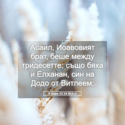 Picture 05 - 2 Царе 23:24 BULG - Асаил, Иоавовият брат, беше - Bible Verse Picture