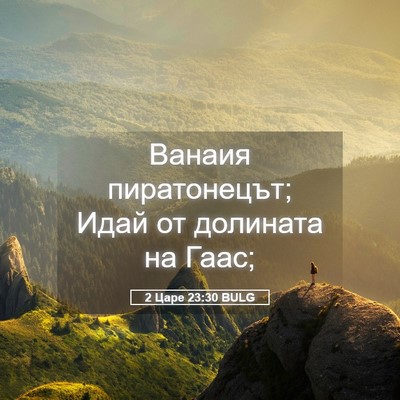 Picture 05 - 2 Царе 23:30 BULG - Ванаия пиратонецът; Идай - Bible Verse Picture