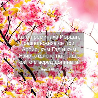 Picture 05 - 2 Царе 24:5 BULG - Като преминаха Иордан, - Bible Verse Picture