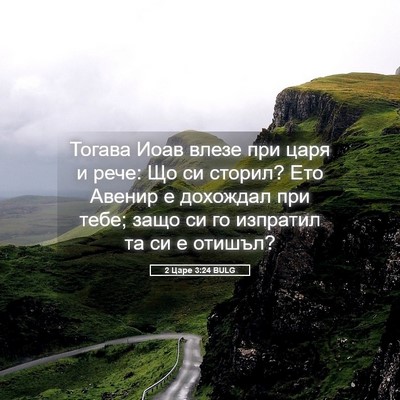Picture 05 - 2 Царе 3:24 BULG - Тогава Иоав влезе при царя - Bible Verse Picture