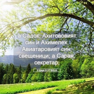 Picture 05 - 2 Царе 8:17 BULG - а Садок, Ахитововият син и - Bible Verse Picture