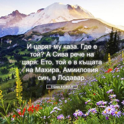 Picture 05 - 2 Царе 9:4 BULG - И царят му каза. Где е той? А - Bible Verse Picture