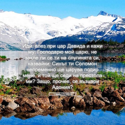 Picture 05 - 3 Царе 1:13 BULG - Иди, влез при цар Давида и - Bible Verse Picture