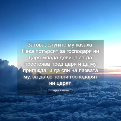 Picture 05 - 3 Царе 1:2 BULG - Затова, слугите му казаха: - Bible Verse Picture