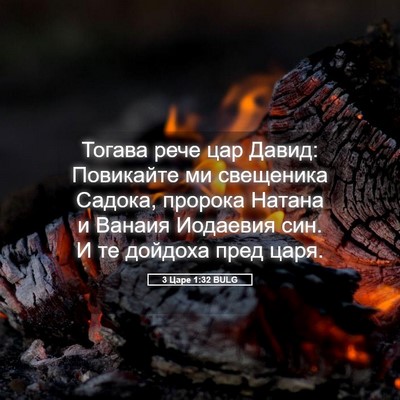 Picture 05 - 3 Царе 1:32 BULG - Тогава рече цар Давид: - Bible Verse Picture