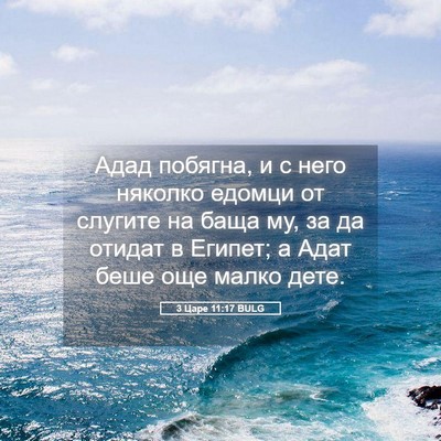Picture 05 - 3 Царе 11:17 BULG - Адад побягна, и с него - Bible Verse Picture