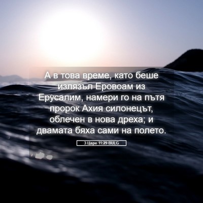 Picture 05 - 3 Царе 11:29 BULG - А в това време, като беше - Bible Verse Picture