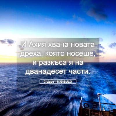 Picture 05 - 3 Царе 11:30 BULG - И Ахия хвана новата дреха, - Bible Verse Picture