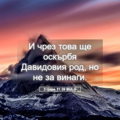 Picture 05 - 3 Царе 11:39 BULG - И чрез това ще оскърбя - Bible Verse Picture