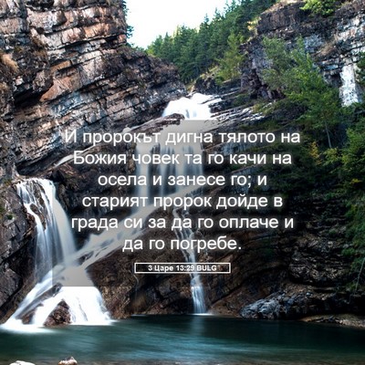 Picture 05 - 3 Царе 13:29 BULG - И пророкът дигна тялото на - Bible Verse Picture