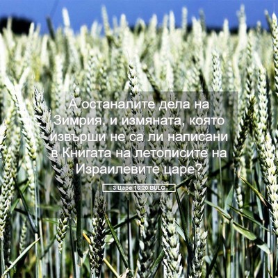 Picture 05 - 3 Царе 16:20 BULG - А останалите дела на - Bible Verse Picture