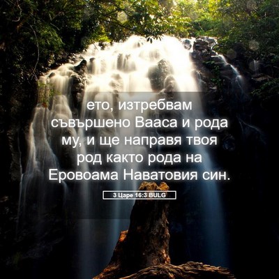Picture 05 - 3 Царе 16:3 BULG - ето, изтребвам съвършено - Bible Verse Picture